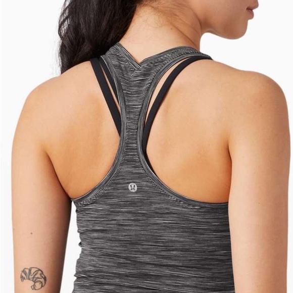 lululemon athletica Tops - 𝅺LULULEMON Cool Racerback Heathered Grey/Black Tank Top